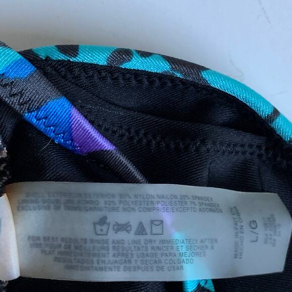 Victoria's Secret L Leopard Cheetah Print Triangle Bikini Top Swim Black Purple - Picture 4 of 12